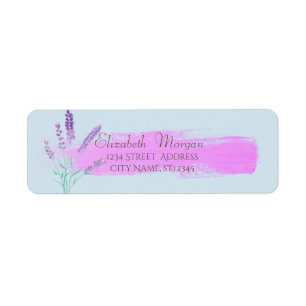 Etiqueta Elegante pincelada de acuarela moderna, lavanda