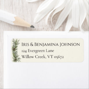 Etiqueta Elegante Pine & Evergreen Winter Botanica Vacacion