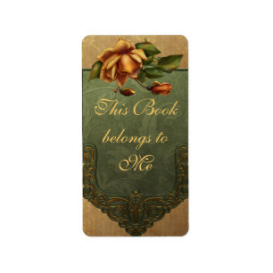 Etiqueta Elegante placa de Rosa de otoño