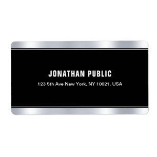 Etiqueta Elegante plantilla elegante de color negro platead