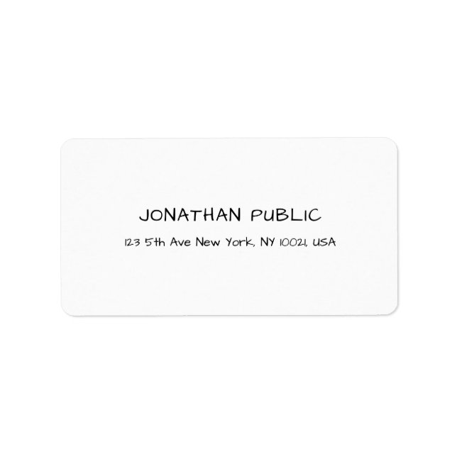 Etiqueta Elegante plantilla profesional blanca moderna limp (Frente)