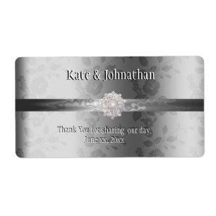 Etiqueta Elegante plata, vino de boda personalizado
