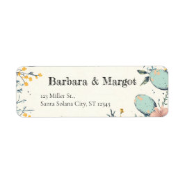 Etiqueta Elegante Primavera Floral Semana Santa