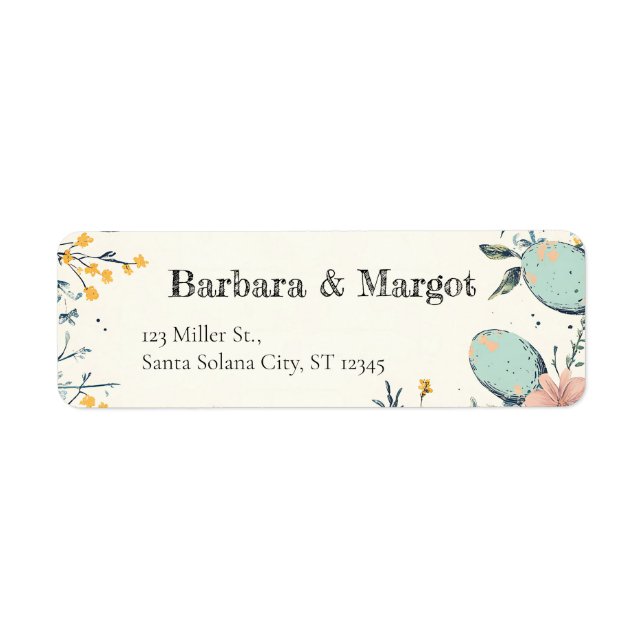 Etiqueta Elegante Primavera Floral Semana Santa (Frente)