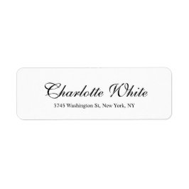 Etiqueta Elegante Profesional Clásico Blanco Negro