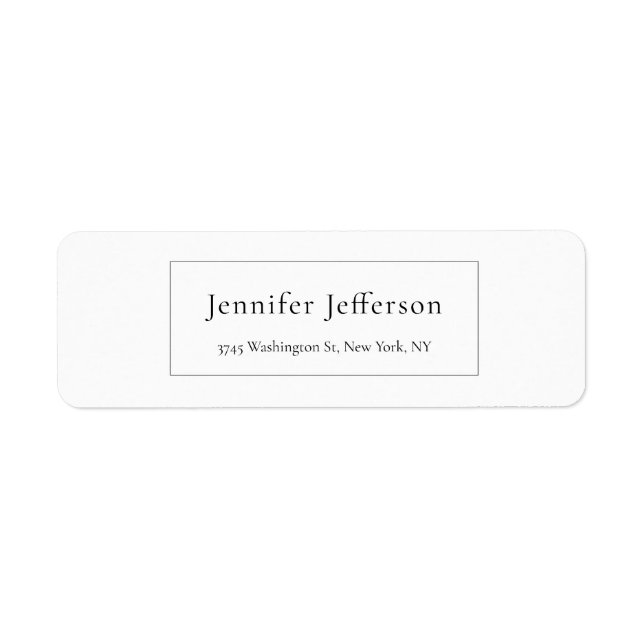 Etiqueta Elegante profesional moderno (Frente)