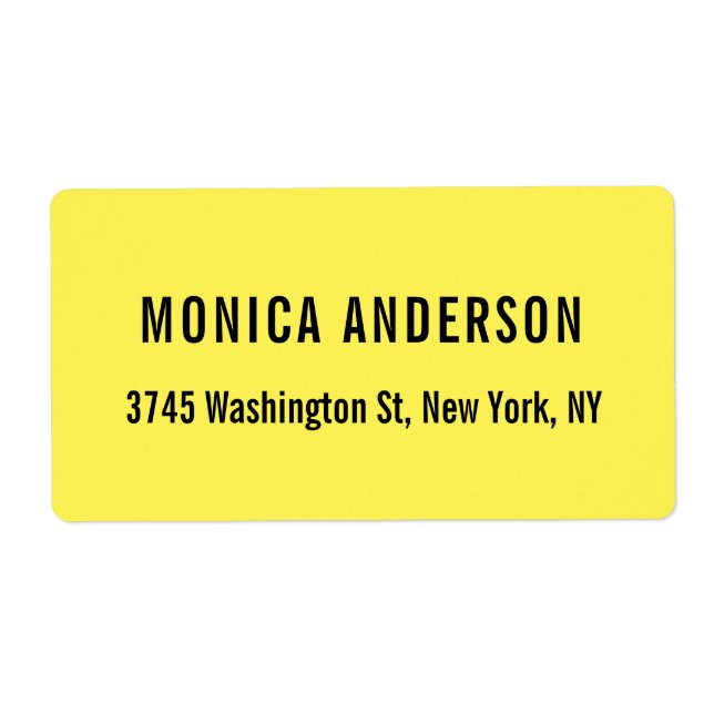 Etiqueta Elegante profesional original simple amarillo (Frente)