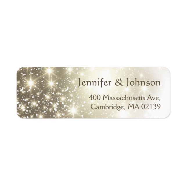 Etiqueta Elegante Purpurina Boda Sparkles (Frente)