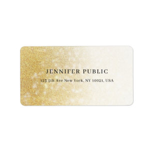 Etiqueta Elegante Purpurina Gold Moda moderna de plantilla