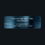Etiqueta Elegante Relieve metalizado metálico azul Boda mod<br><div class="desc">Etiqueta de dirección de retorno de Boda azul elegante y moderno. El texto de este pegatina de guiones con letras a mano se puede actualizar y personalizar con su nombre. Esta etiqueta de dirección devuelta forma parte de una colección de bodas coincidente y se pueden solicitar elementos coincidentes adicionales poniéndose...</div>