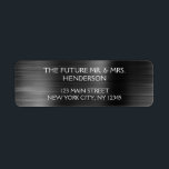 Etiqueta Elegante Relieve metalizado metálico negro Boda mo<br><div class="desc">Etiqueta de dirección de retorno de Boda elegante y moderno negro. El texto de este pegatina de guiones con letras a mano se puede actualizar y personalizar con su nombre. Esta etiqueta de dirección devuelta forma parte de una colección de bodas coincidente y se pueden solicitar elementos coincidentes adicionales poniéndose...</div>
