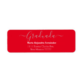 Etiqueta Elegante Rojo Español | Año de Graduación Personal