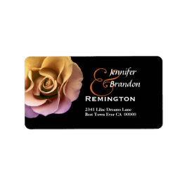 Etiqueta Elegante Rosa de oro y puesta de sol