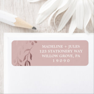 Etiqueta Elegante Rosa de oro y rosa   Boda de marco flojo