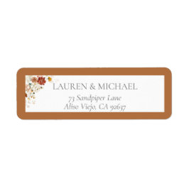 Etiqueta Elegante Rust Naranja Bridal Shower Dirección de r