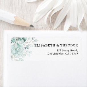 Etiqueta Elegante sabio verde Boda floral