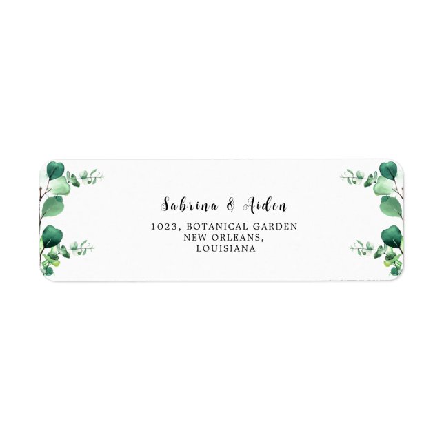 Etiqueta Elegante Sabor | Foliage de eucalipto verde esmera (Frente)