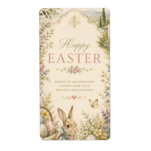 Etiqueta Elegante saludo de Pascua al estilo francés campes