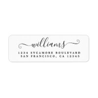 Elegante Script Dirección de retorno de la familia