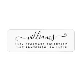 Etiqueta Elegante Script Dirección de retorno de la familia