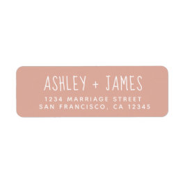 Etiqueta Elegante Script Dusty Boda rosa Dirección de retor