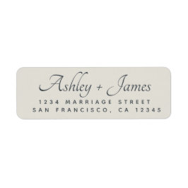 Etiqueta Elegante Script Gray Boda Return Address