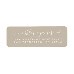 Etiqueta Elegante Script Gray Boda Return Address