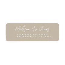 Elegante Script Gray Boda Return Address
