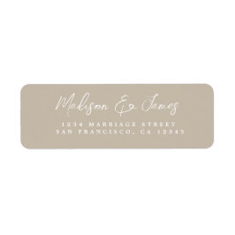 Etiqueta Elegante Script Gray Boda Return Address