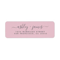 Elegante Script Parfait Boda rosa Dirección de ret