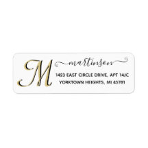 Elegante Script Personalizado Gold Dirección de de
