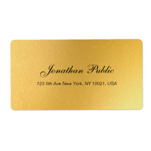 Etiqueta Elegante Script Profesional Gold Template Shipping