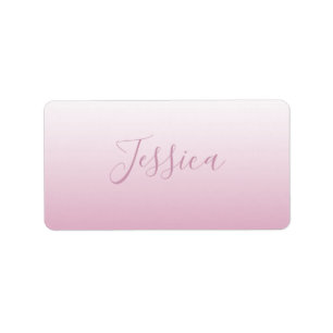 Etiqueta Elegante Script y rosa editable (cualquier color)