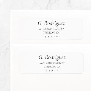 Etiqueta Elegante Serif Font clásica . Dirección de devol