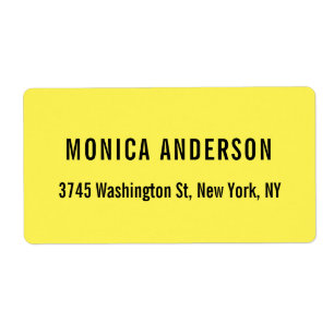 Etiqueta Elegante Simple Amarillo Único Original Profesiona