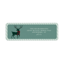 Etiqueta Elegante Stag Reindeer Navidades Dirección de Regr