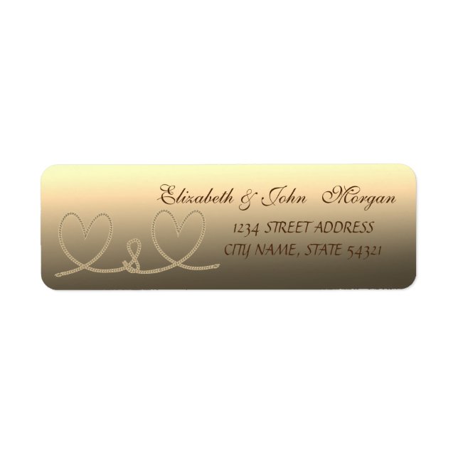 Etiqueta Elegante StylishRope Hearts Address Label (Frente)