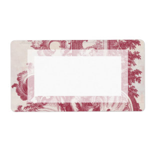 Etiqueta Elegante tela de grabado de estilo de la época roj