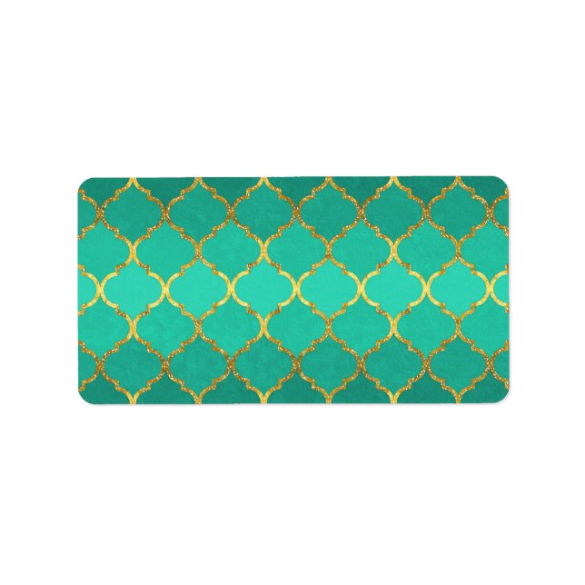 Etiqueta Elegante trendy purpurina quatrefoil (Frente)