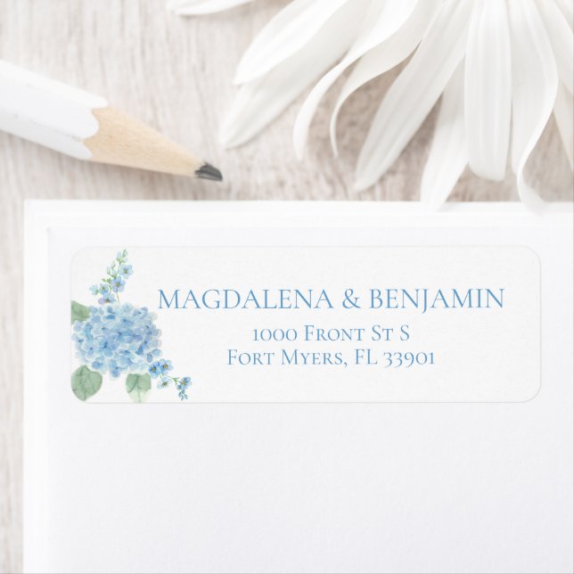 Etiqueta Elegante victoriano Jardín Azul Hydrangea Boda (In situ)