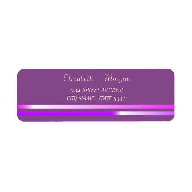Etiqueta Elegante Violeta Glamorosa,Etiqueta de dirección d (Frente)