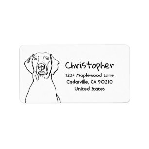 Etiqueta Elegante Weimaraner: Tu texto, tu estilo