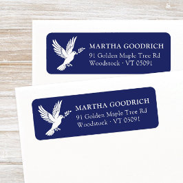 Etiqueta Elegante White Peace On Earth Dove Return Address