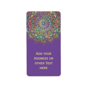 Etiqueta Elegante y colorido Mandala estilo India 1
