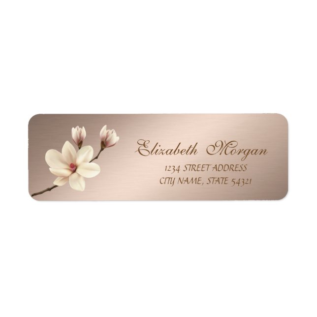 Etiqueta Elegante y elegante dirección de Magnolia (Frente)