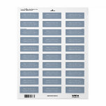 Etiqueta Elegante y elegante dirección de retorno azul turb<br><div class="desc">Etiquetas de direcciones de retorno clásicas. Serif blanco y sans serif fuentes sobre un fondo azul polvoriento. Se pega a la parte delantera izquierda o a la parte posterior de los sobres y paquetes pequeños.</div>