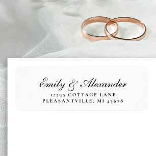 Etiqueta Elegante y elegante dirección de retorno de Boda d