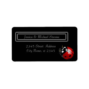 Etiqueta Elegante y elegante mariquita boda