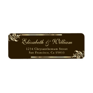 Etiqueta Elegante y lujoso Blue Gold Return    AddressLabel