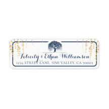 Elegante y moderno Boda de la Marina y Oro de Árbo